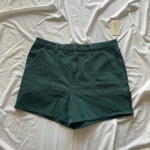 Teal cargo carpenter shorts